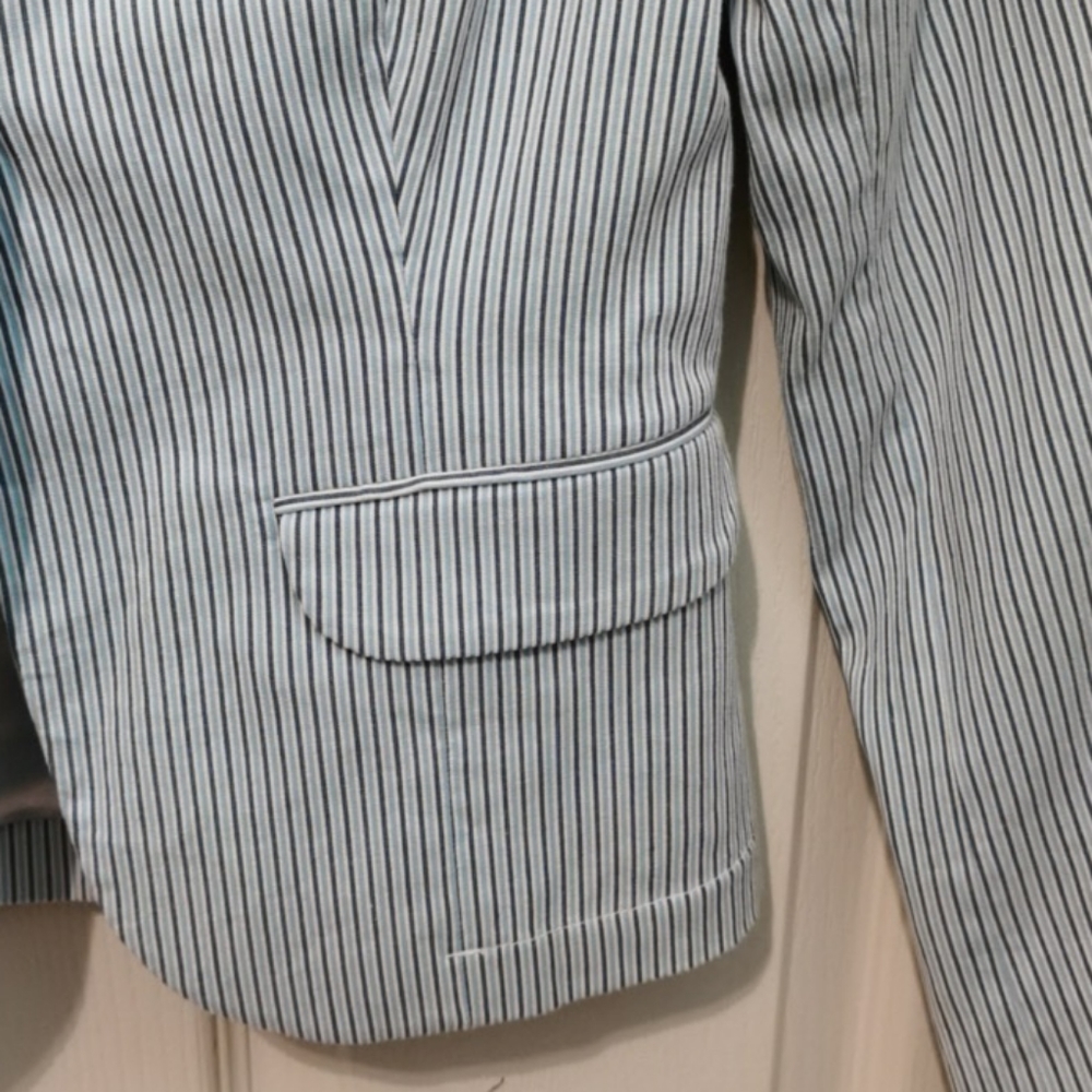 Gap Pinstriped Cotton Blend Tailored Jacket 0 - image 3